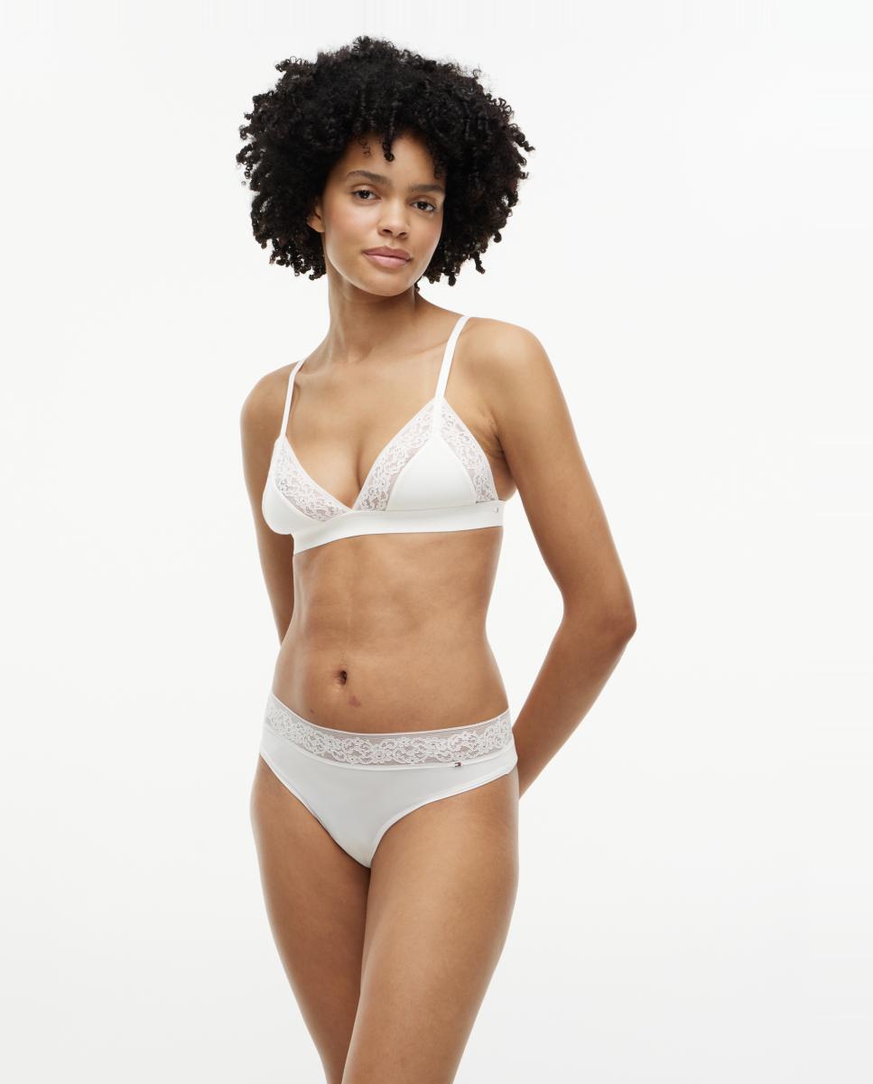 Soutien triangular com renda Branco-2