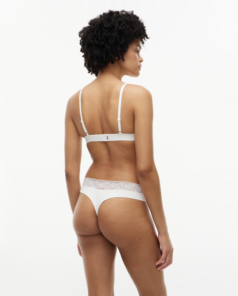 Soutien triangular com renda Branco-3