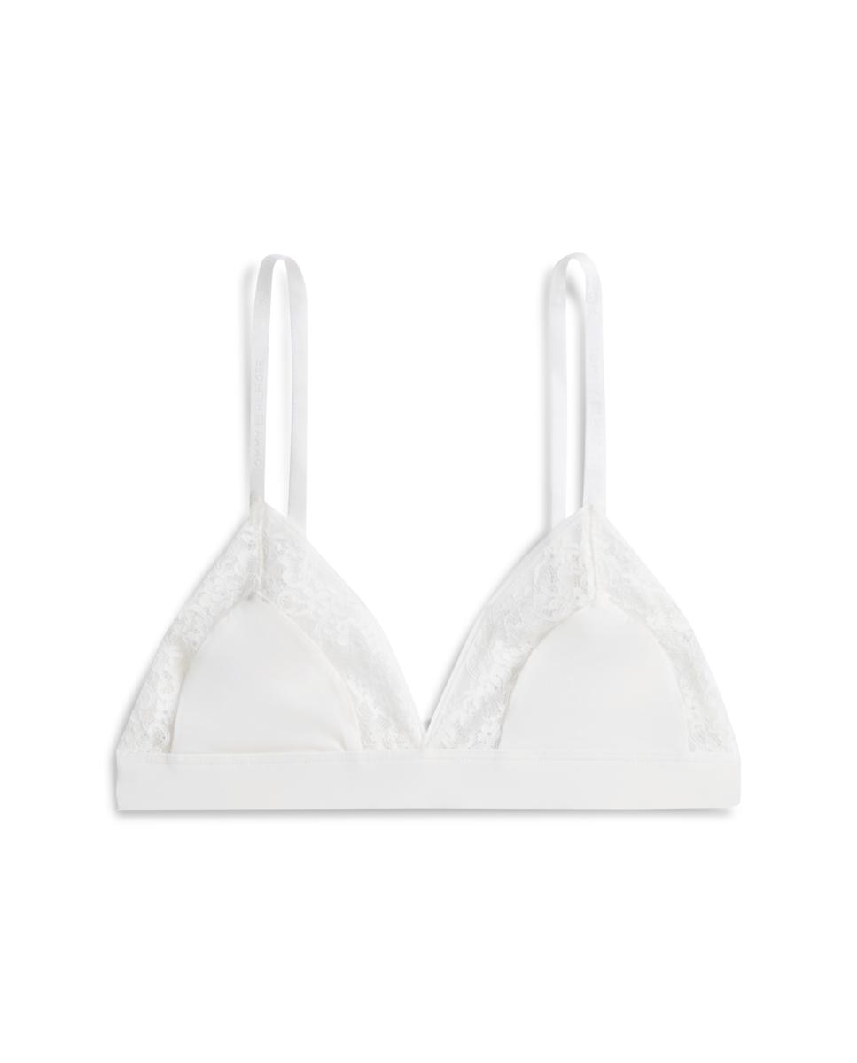 Soutien triangular com renda Branco-4