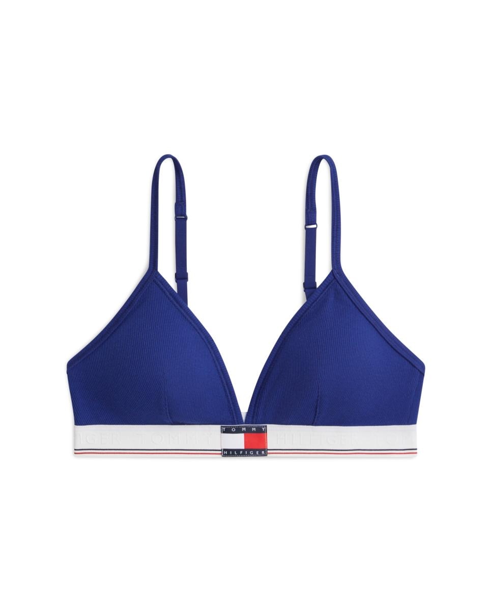 Sujetador triangular canalé - Tommy Hilfiger - Azul medio Azul medio-4