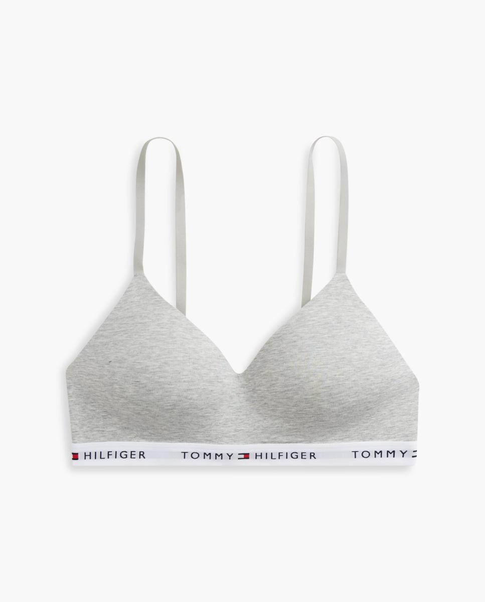 Soutien Push-Up Canelado sem Aros Cinzentos-4