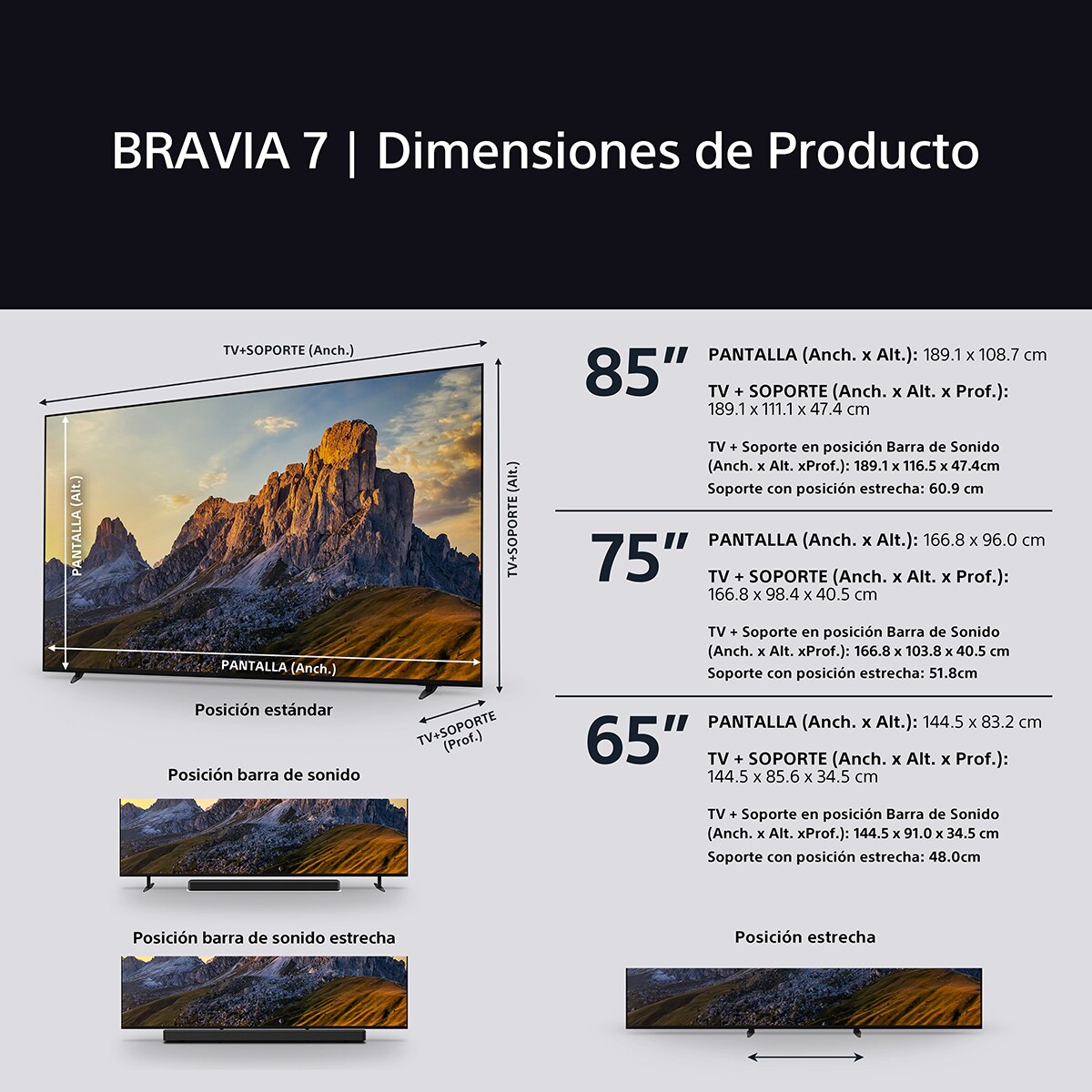TV 65" Sony BRAVIA 7 65XR70 Mini LED, 4K HDR, Google TV, Smart TV, Funciones para PS5, IMAX Enhanced, Dolby Vision Atmos, Chromecast, AirPlay (Reacondicionado Grado D) - Negro Negro-8