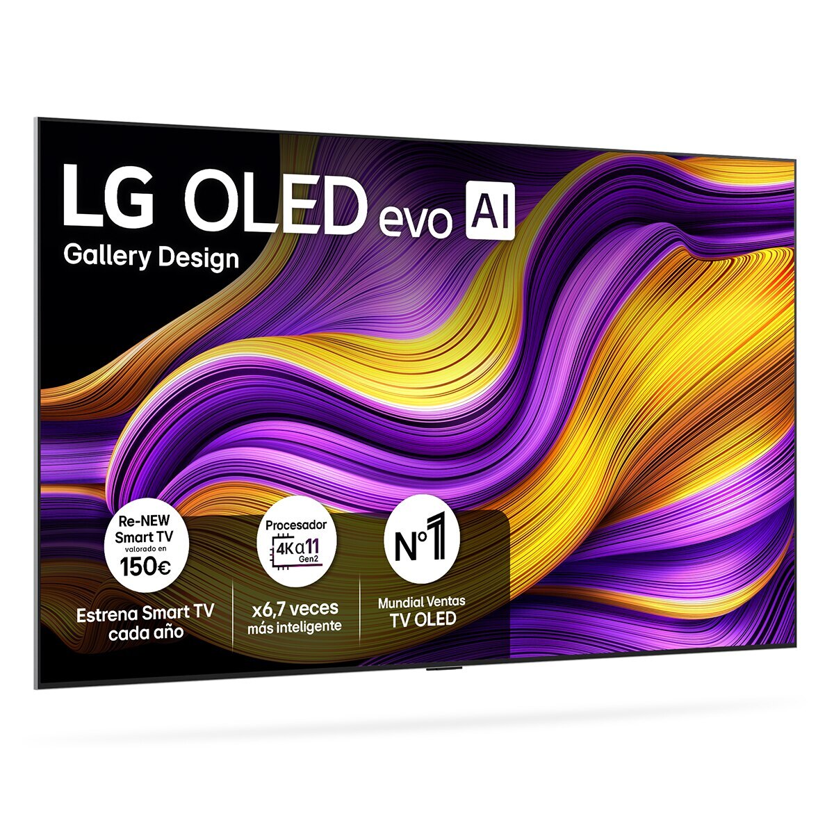 Imagen 1 de TV OLED evo AI G5 210cm (83") LG OLED83G55LW, Smart TV 4K, soporte pared incluido (Reacondicionado Grado A) - Negro Negro