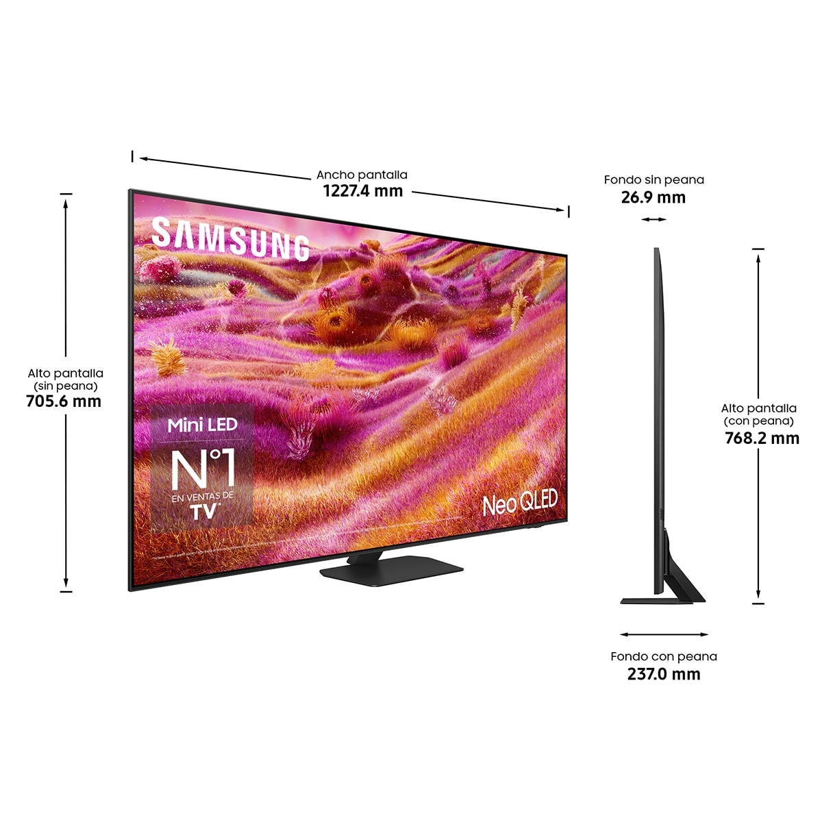 TV Neo QLED MiniLED 139cm (55") Samsung TQ55QN90FATXXC 4K MiniLED Vision AI Smart TV (Reacondicionado Grado D) - Negro Negro-2