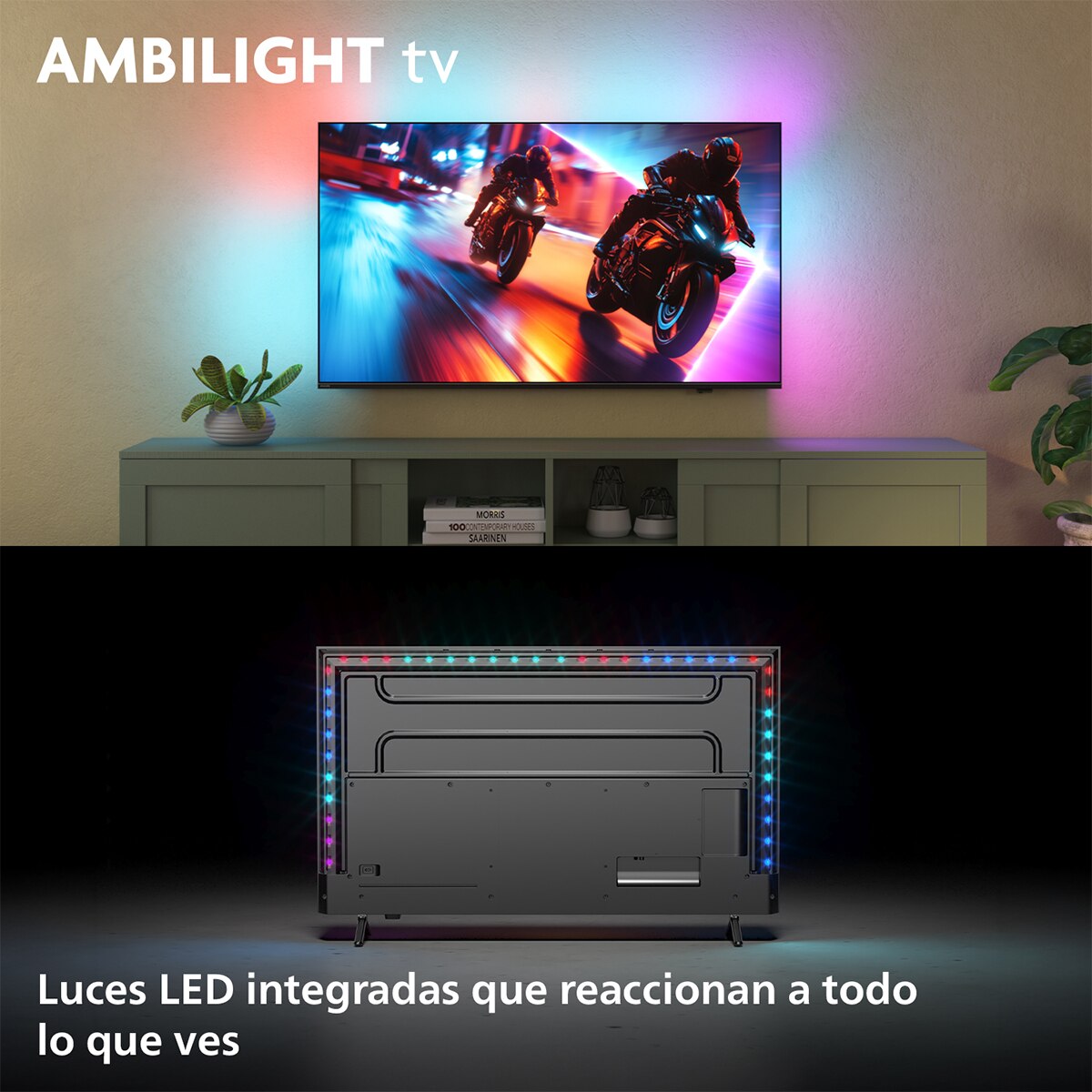 TV QD-MiniLED 139 cm (55") Philips Ambilight 55MLED920/12 UHD 4K, Dolby Vision y Dolby Atmos, Titan OS, Smart TV (Reacondicionado Grado A) - Negro Negro-4