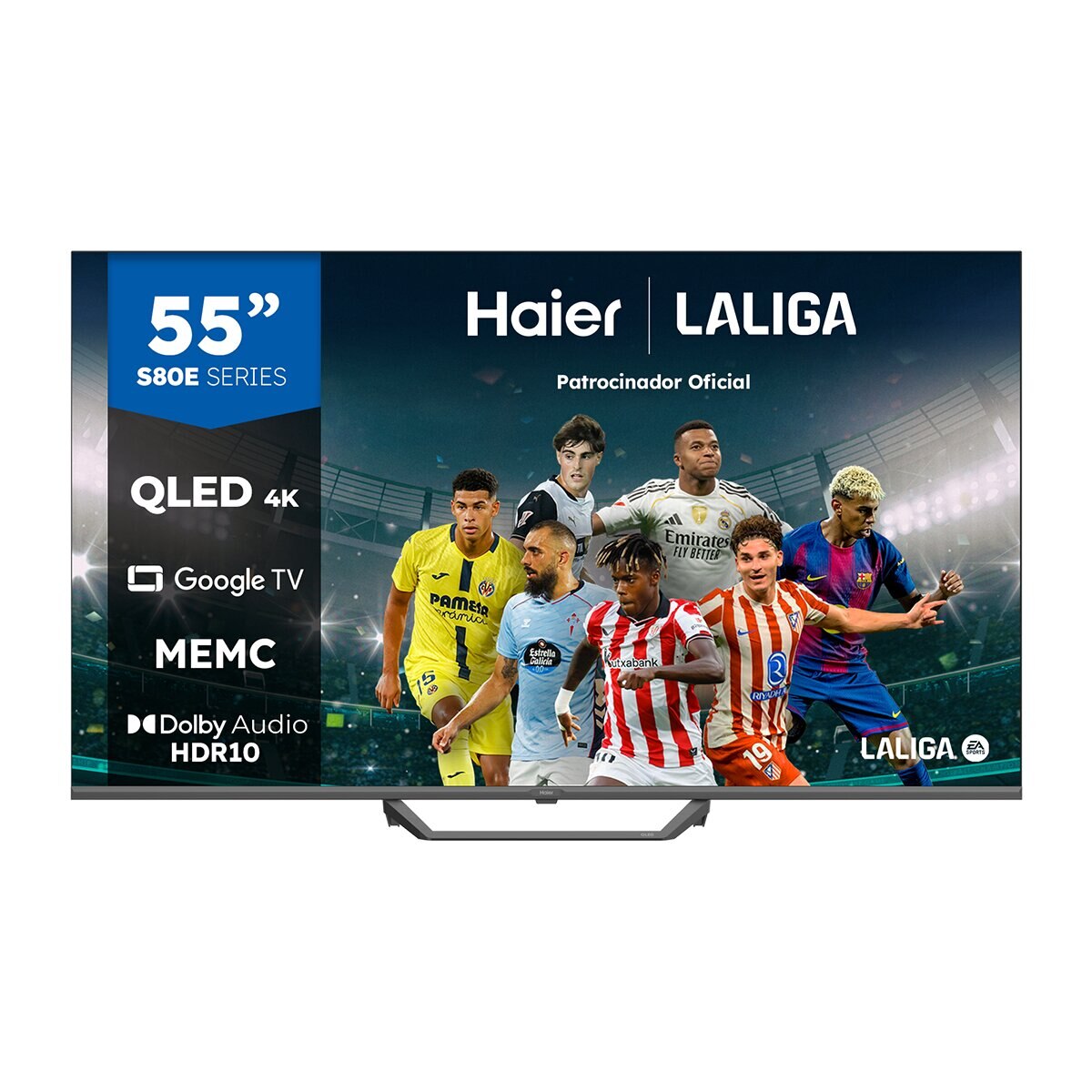 Haier - TV QLED 140cm (55") Haier H55S80EUX S80E Series, UHD 4K, Smart Google TV, HDR10 (Reacondicionado Grado C).