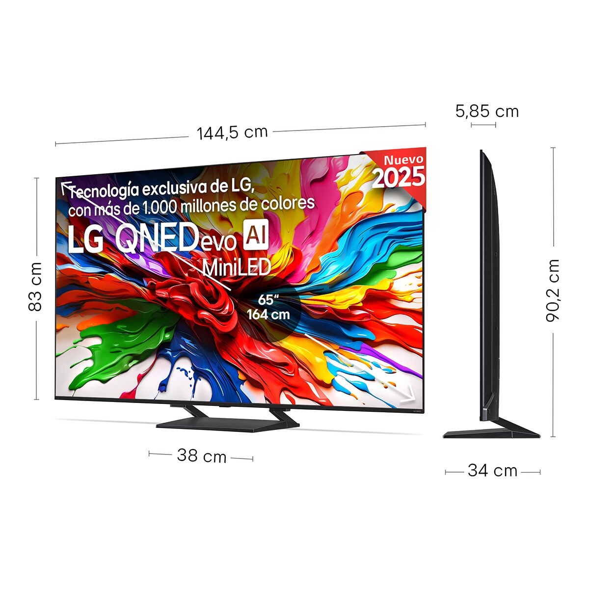 TV QNED evo MiniLED AI 164cm (65") LG 65QNED93A6A, 4K Smart TV (Reacondicionado Grado C) - Negro Negro-2
