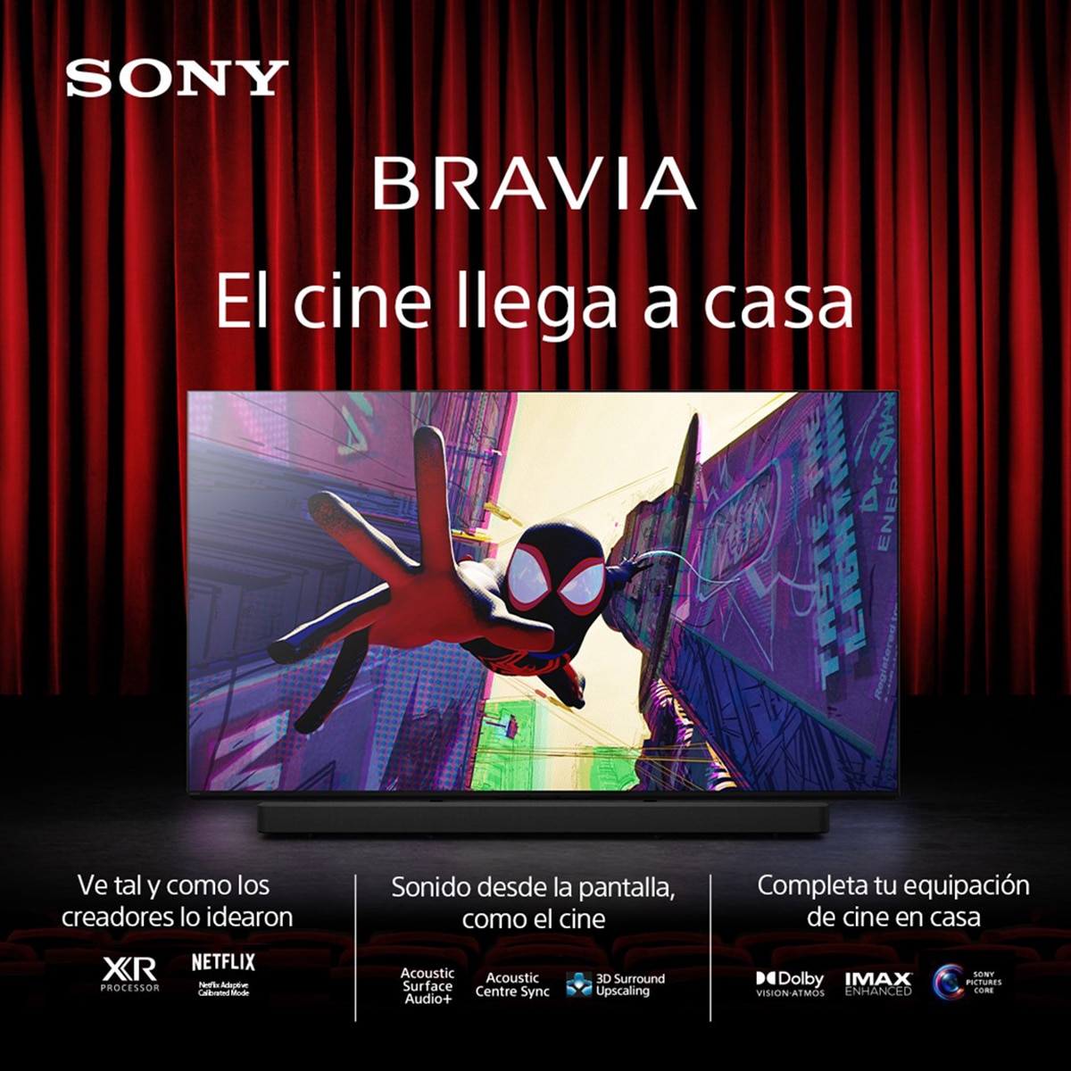 TV 65" Sony BRAVIA 9 K65XR90 Mini LED, 4K HDR, Google TV, Smart TV, Funciones para PS5, IMAX Enhanced, Dolby Vision Atmos (Reacondicionado Grado D) - Negro Negro-3