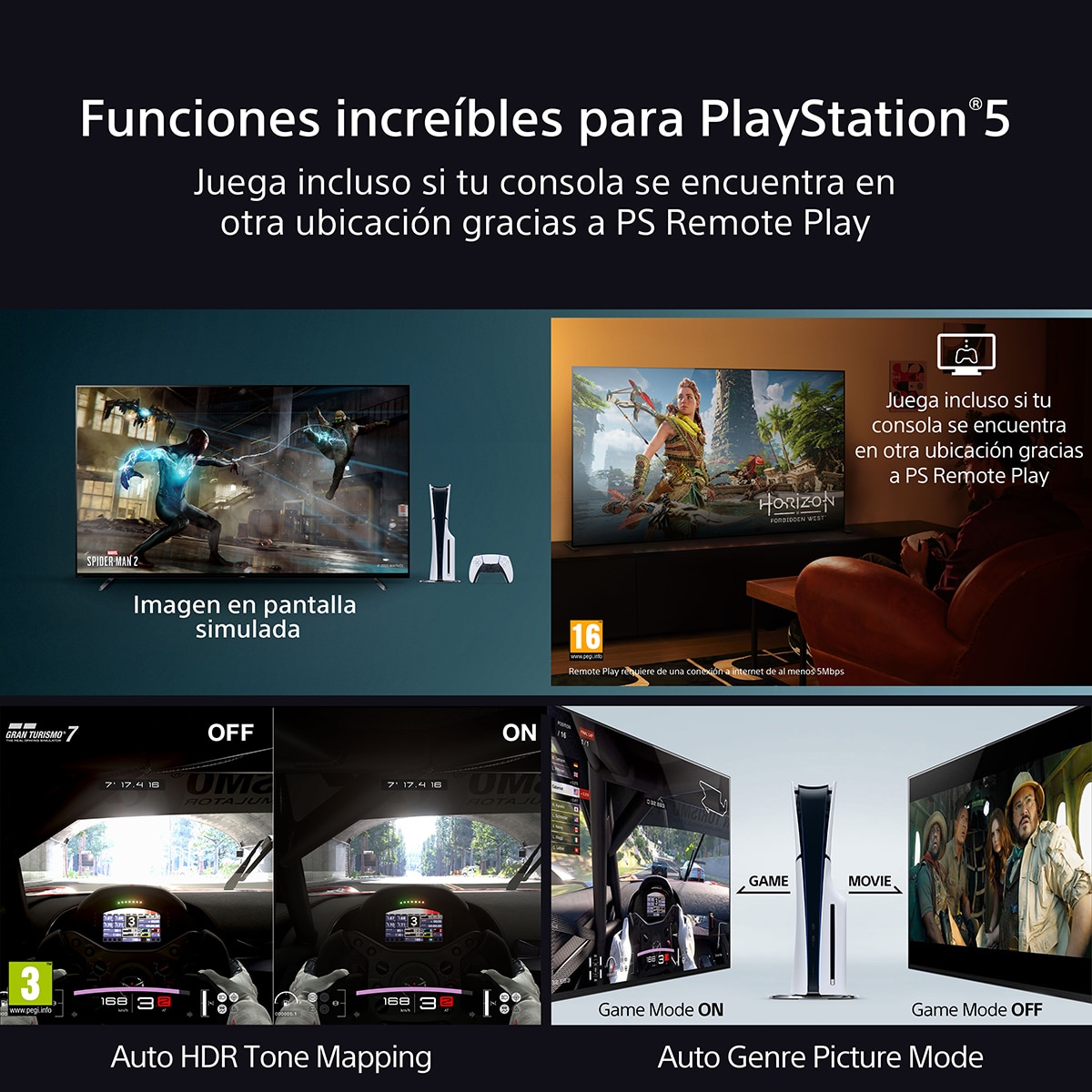 TV 65" Sony BRAVIA 9 K65XR90 Mini LED, 4K HDR, Google TV, Smart TV, Funciones para PS5, IMAX Enhanced, Dolby Vision Atmos (Reacondicionado Grado D) - Negro Negro-10