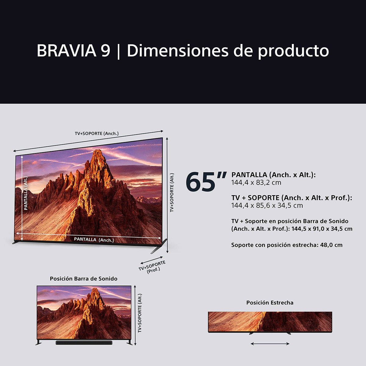 TV 65" Sony BRAVIA 9 K65XR90 Mini LED, 4K HDR, Google TV, Smart TV, Funciones para PS5, IMAX Enhanced, Dolby Vision Atmos (Reacondicionado Grado D) - Negro Negro-14