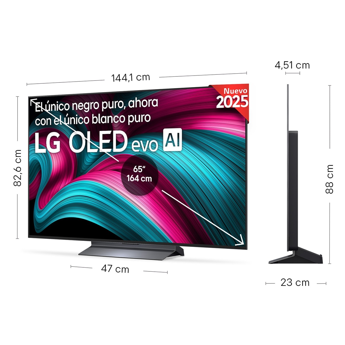 TV OLED evo AI C5 164cm (65") LG OLED65C56LB, Smart TV 4K (Reacondicionado Grado D) - Negro Negro-2
