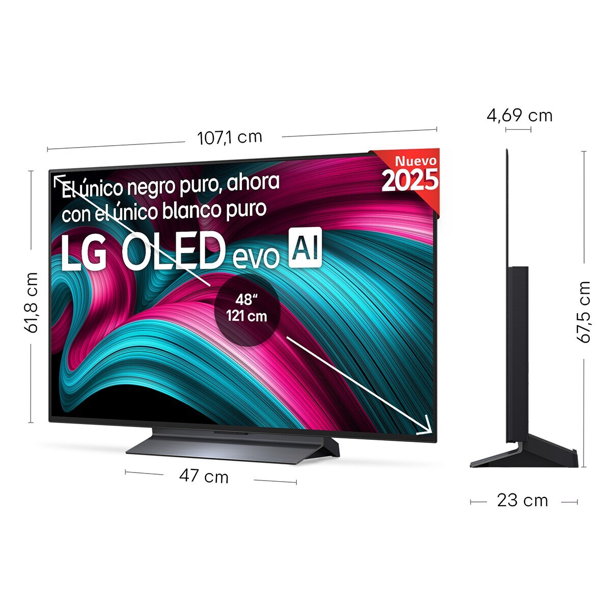 TV OLED evo AI C5 121cm (48") LG OLED48C56LB, Smart TV 4K (Reacondicionado Grado B) - Negro Negro-2