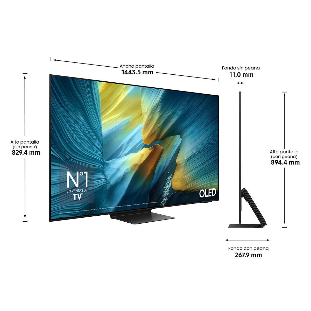 TV OLED 163cm (65") Samsung TQ65S95FATXXC 4K Vision AI Glare Free Smart TV (Reacondicionado Grado A) - Negro Negro-2