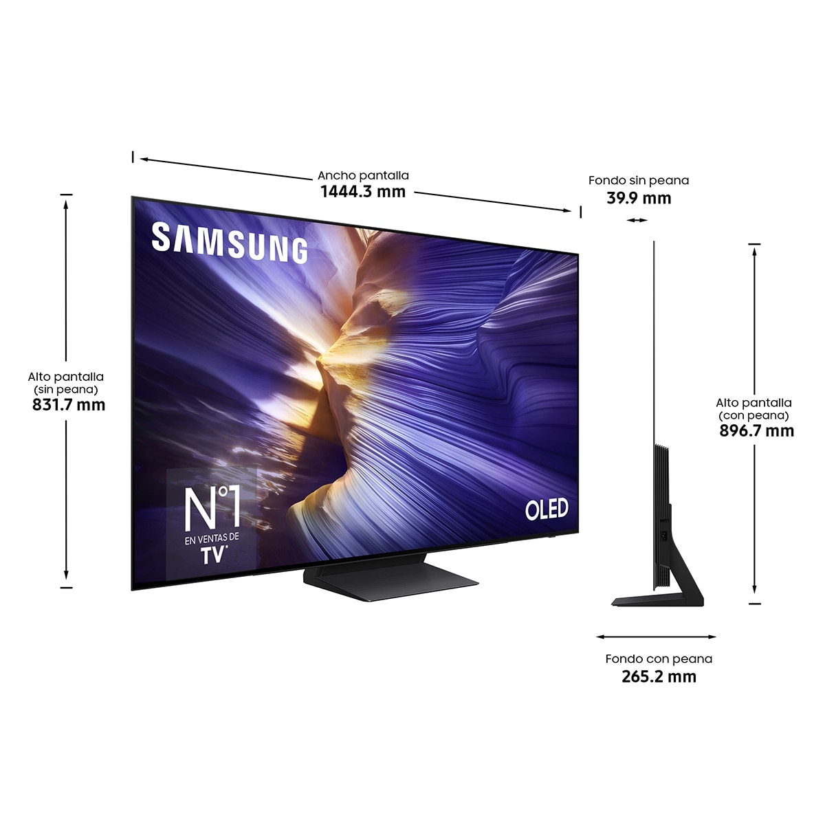 TV OLED 163cm (65") Samsung TQ65S93FATXXC 4K Vision AI PANTONE Smart TV (Reacondicionado Grado B) - Negro Negro-2