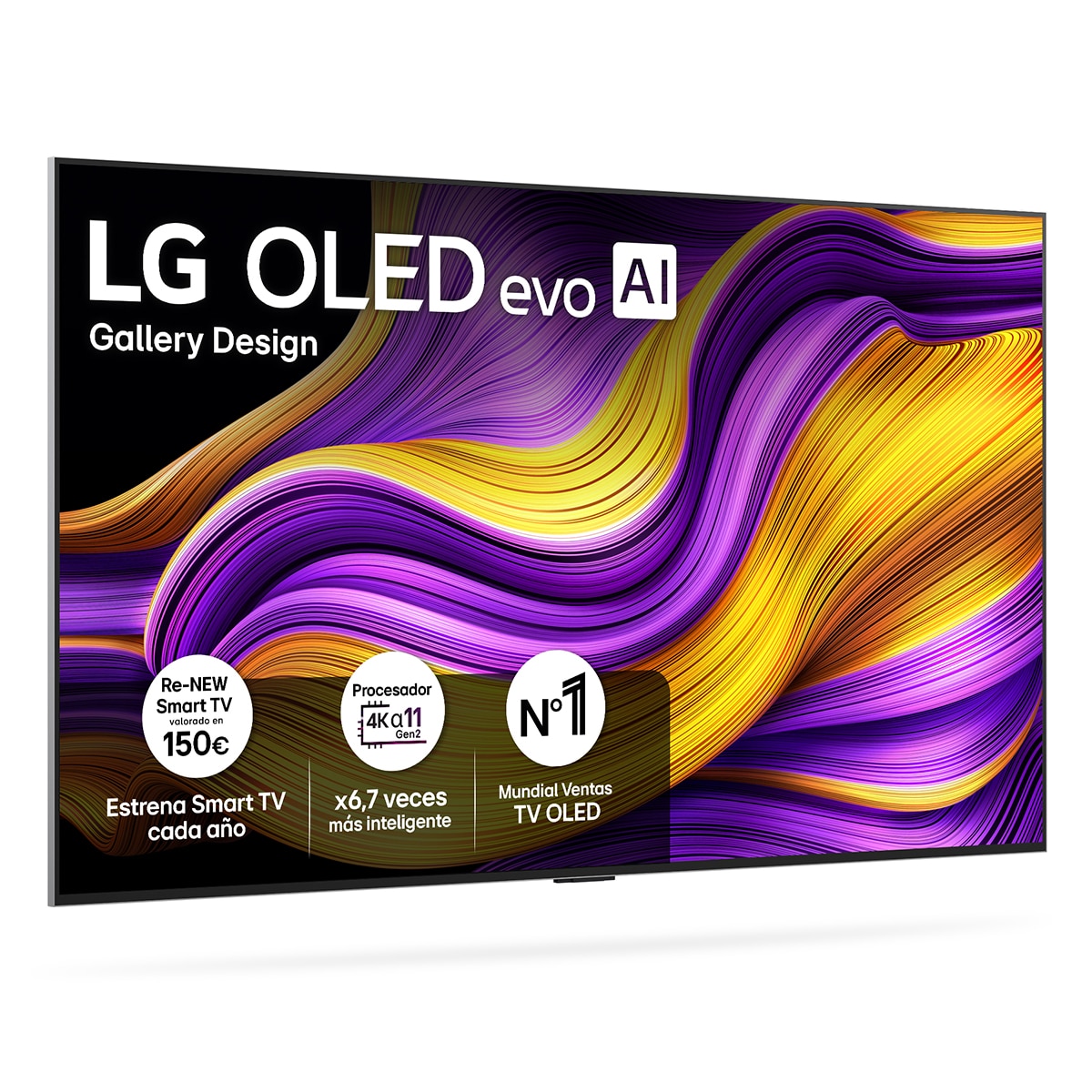 LG - TV OLED evo AI G5 164cm (65") LG OLED65G55LW, Smart TV 4K, soporte pared incluido (Reacondicionado Grado C).