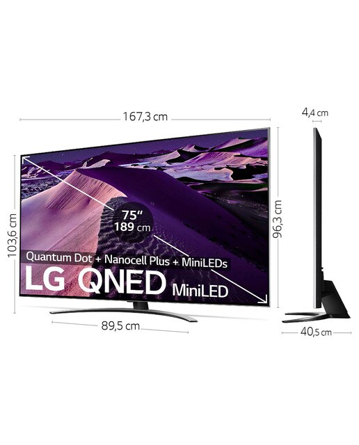 TV LED 189 cm (75'') LG 75QNED876QB 4K SmartTV WebOS 22, HDR Dolby Vision, HDR10, Dolby Atmos (Reacondicionado Grado C) - Negro Negro-2