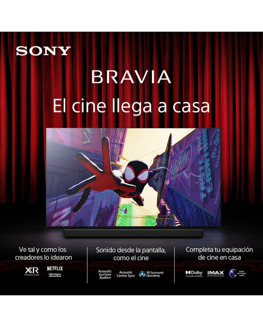 TV 65" Sony BRAVIA 8 65XR84 OLED, 4K HDR, Google TV, Smart TV, Funciones para PS5, IMAX Enhanced, Dolby Vision Atmos, Chromecast, Apple AirPlay (Reacondicionado Grado D) 3