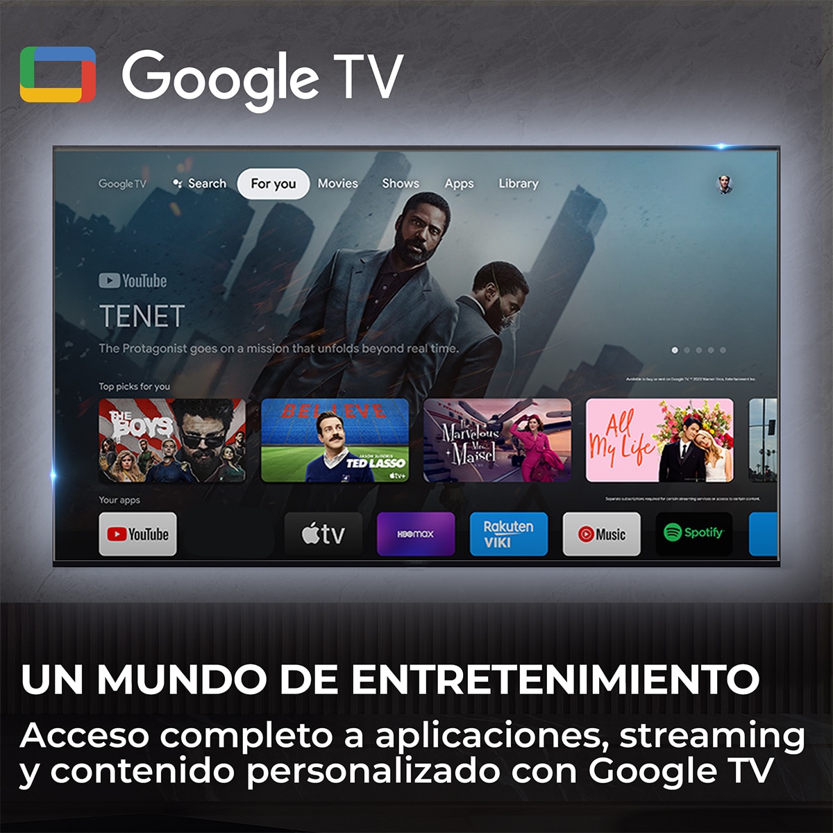 TV QLED 108 cm (43") Haier S80 H43S80GUX 4K UHD, 60Hz, Google TV, HDR10, Dolby Audio, AIPQ (AI Picture Quality) (Reacondicionado Grado A) - Negro Negro-7