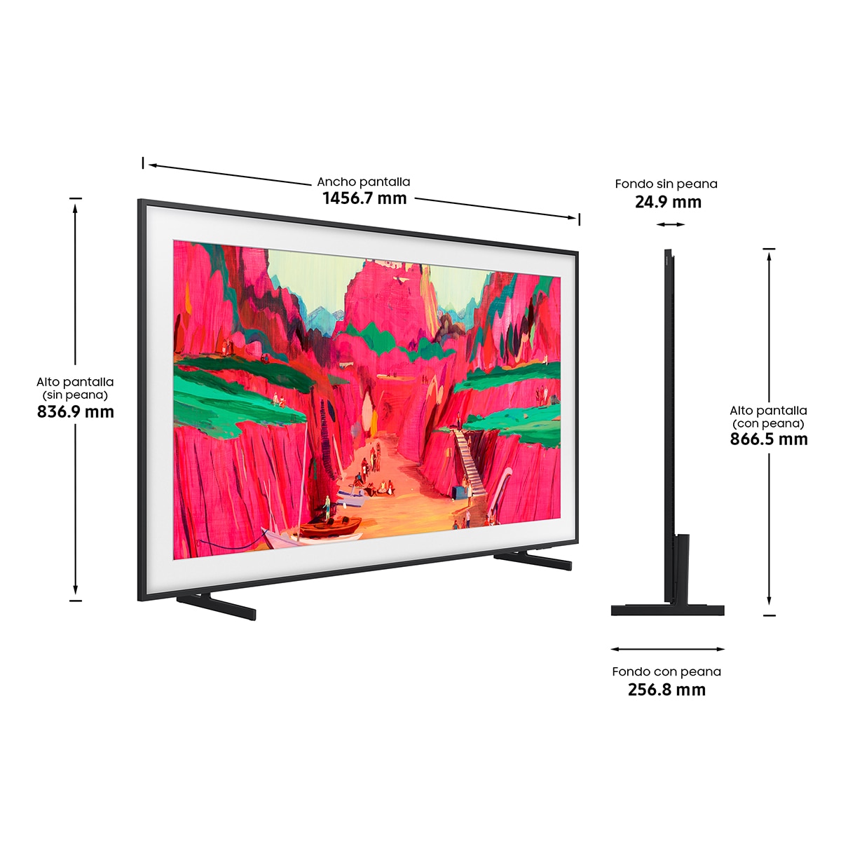TV Neo QLED Mini LED 163 cm (65") Samsung The Frame Pro TQ65LS03FWUXXC 4K Smart TV, Soporte incluido (Reacondicionado Grado C) - Negro Negro-3