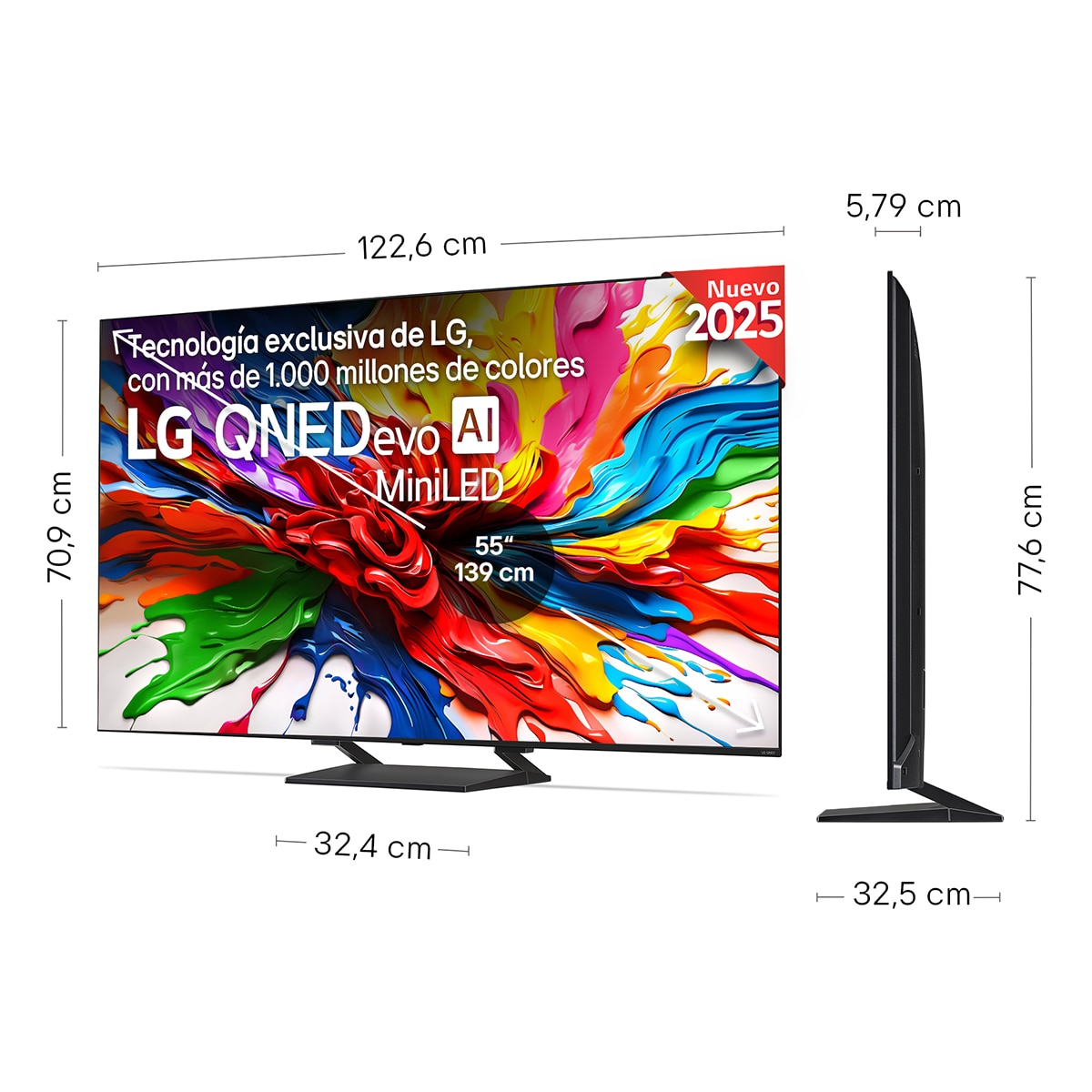 TV QNED evo MiniLED AI 139cm (55") LG 55QNED93A6A, 4K Smart TV (Reacondicionado Grado C) - Negro Negro-2