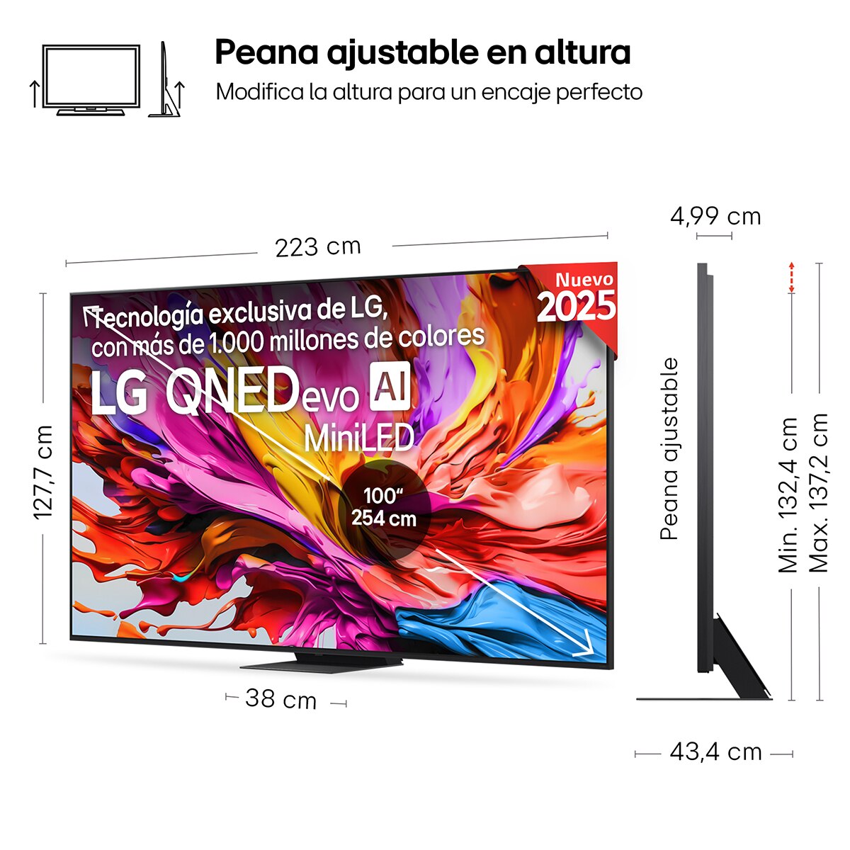 TV QNED evo MiniLED AI 254cm (100") LG 100QNED86A6, 4K Smart TV (Reacondicionado Grado D) - Negro Negro-2