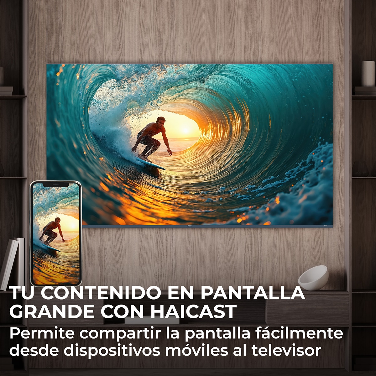 TV QLED 108 cm (43") Haier S80 H43S80GUX 4K UHD, 60Hz, Google TV, HDR10, Dolby Audio, AIPQ (AI Picture Quality) (Reacondicionado Grado A) - Negro Negro-8