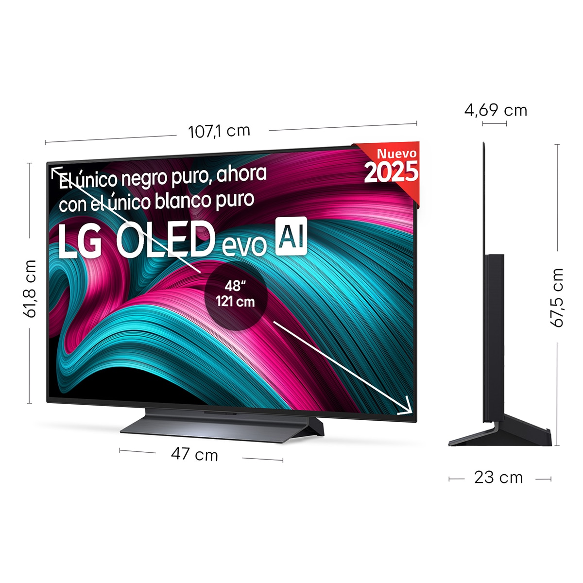 TV OLED evo AI C5 121cm (48") LG OLED48C56LB, Smart TV 4K (Reacondicionado Grado C) - Negro Negro-2