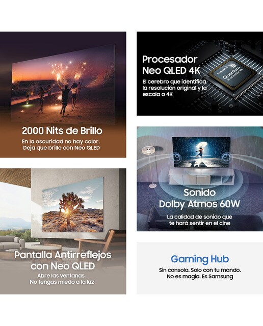 Imagen 7 de TV Neo QLED 163 cm (65") Samsung QE65QN91B Quantum Matrix Technology 4K Inteligencia Artificial Smart TV (Reacondicionado Grado C) - Titanio Titanio