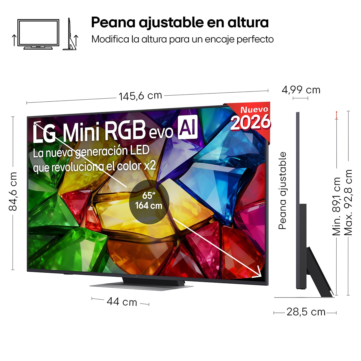 TV RGB Mini LED 164 cm (65") LG 65MRGB88B6B 4K, Smart TV, AI, MRGB88 (Reacondicionado Grado B) - Gris oscuro / Negro Gris oscuro / Negro-2