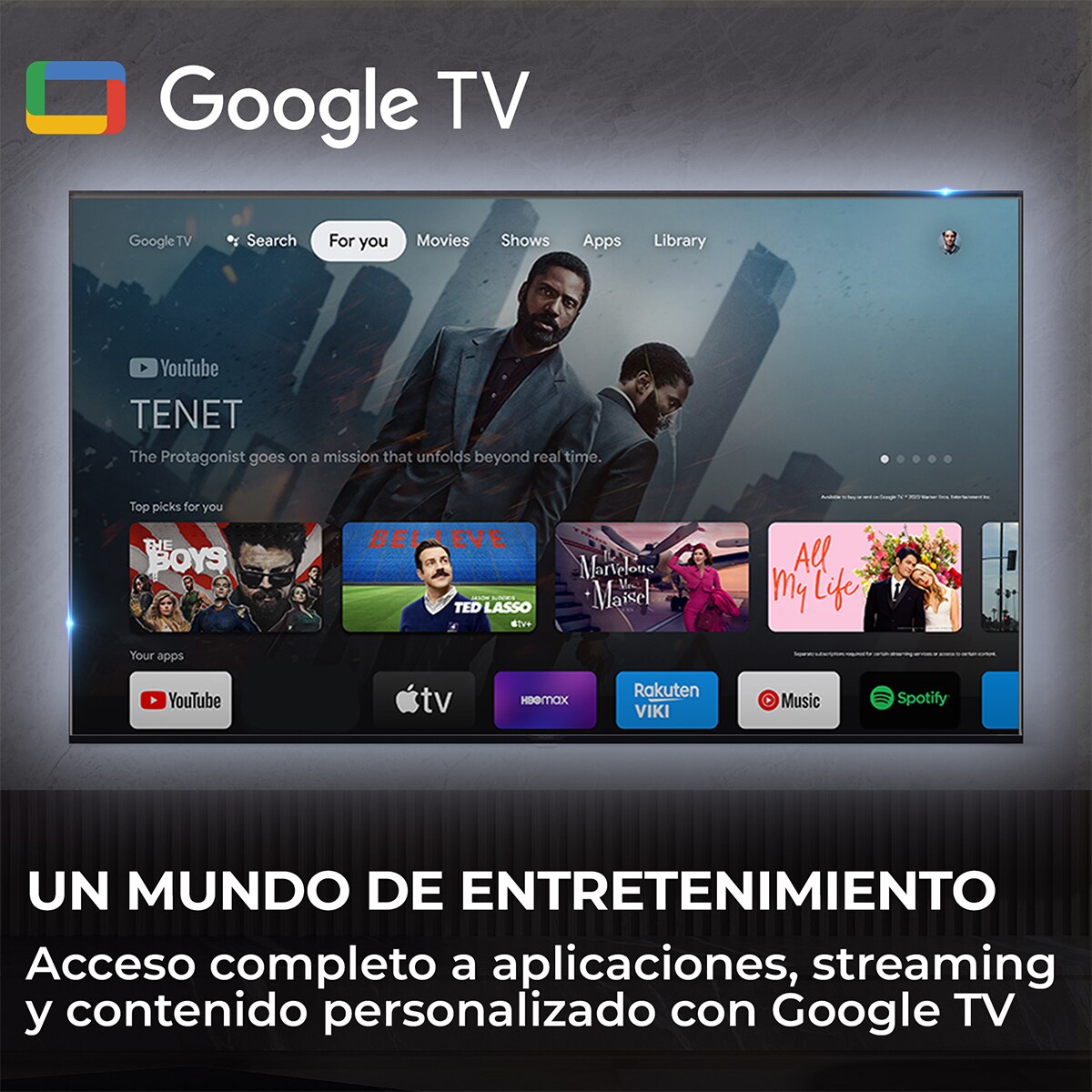 TV QLED 108 cm (43") Haier S80 H43S80GUX 4K UHD, 60Hz, Google TV, HDR10, Dolby Audio, AIPQ (AI Picture Quality) (Reacondicionado Grado A) - Negro Negro-7