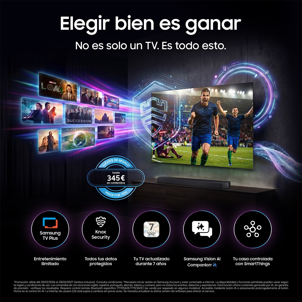 TV Mini LED 108cm (43") Samsung TU432M72HAUXXC 4K Smart TV con Vision AI Football Mode (Reacondicionado Grado B) - Negro Negro-7