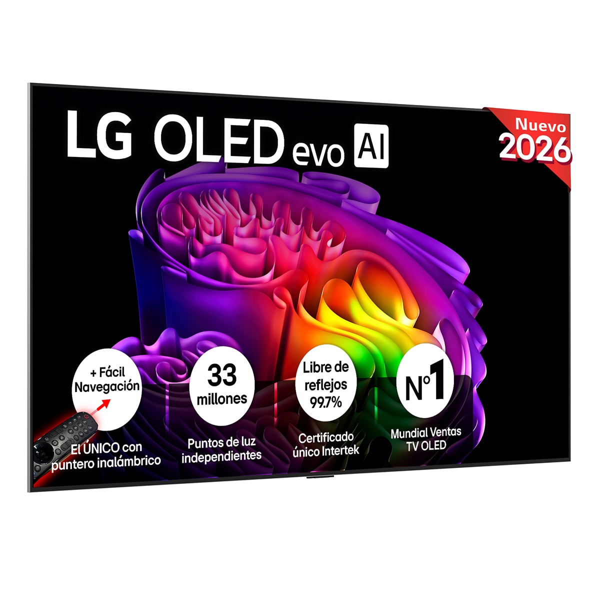 Imagen 1 de TV OLED evo 195 cm (77") LG OLED77G68LW 4K, Smart TV, AI, G6, soporte pared incluido (Reacondicionado Grado A) Gris oscuro / Negro