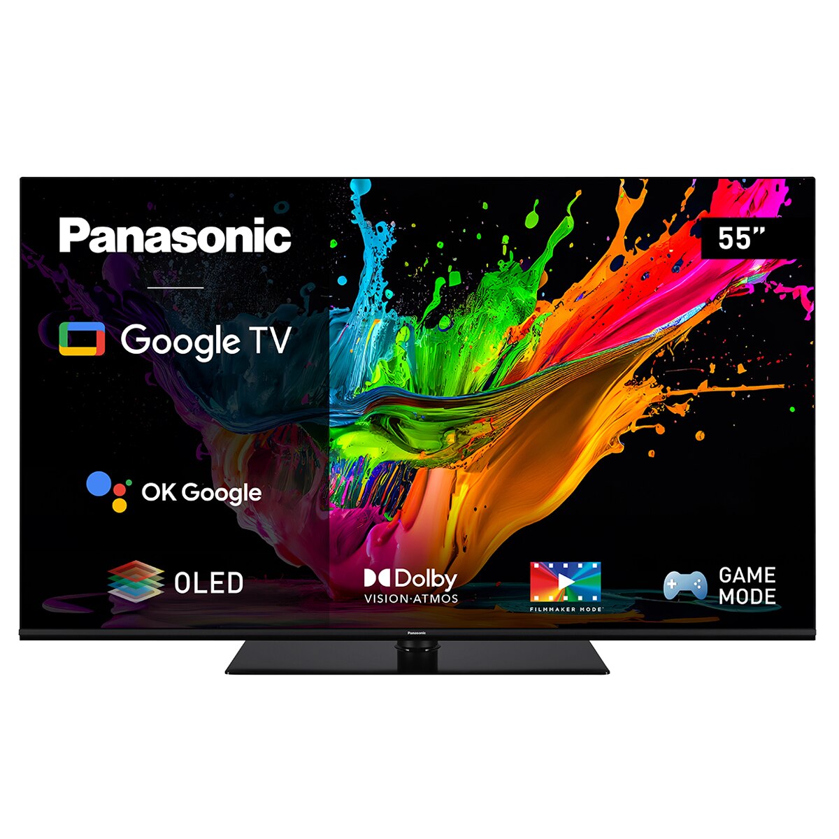 TV OLED 139 cm (55'') Panasonic TX-55MZ800E 4K HDR, Procesador HCX Pro AI, Dolby Vision IQ, HDR10, Pie rectangular fijo (Reacondicionado Grado D) - Negro Negro-1