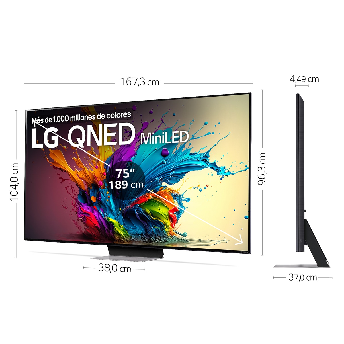 TV QNED MiniLED 189cm (75") LG 75QNED91T6A 4K con Smart TV WebOS24 (Reacondicionado Grado C) Negro-2
