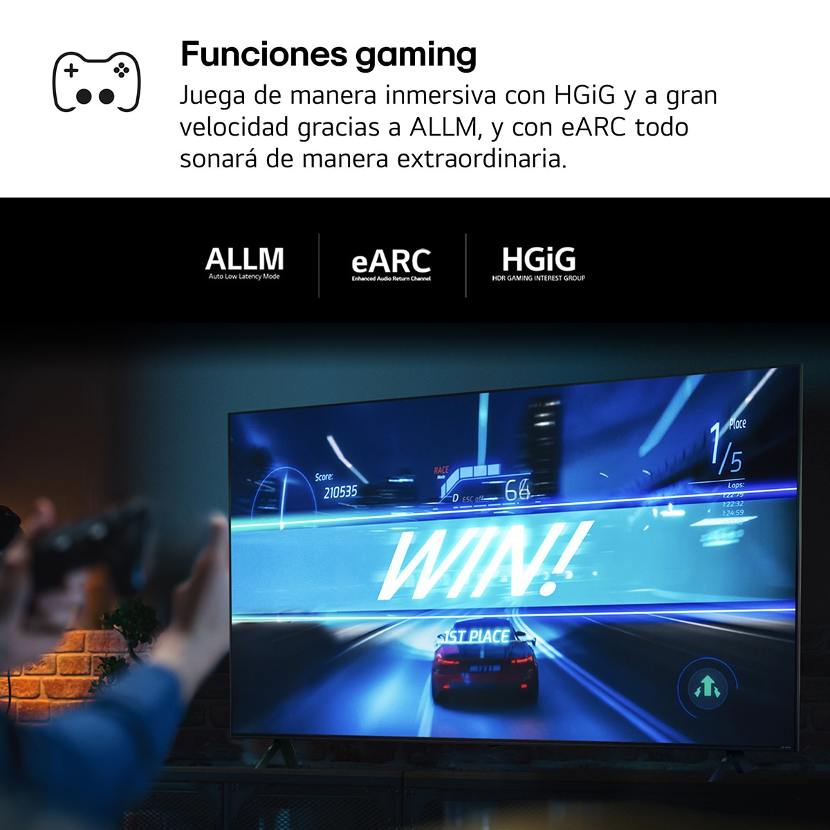 TV LED NanoCell 217cm (86") LG 86NANO81T6A 4K con Smart TV WebOS24 (Reacondicionado Grado A) Negro / Azul-13