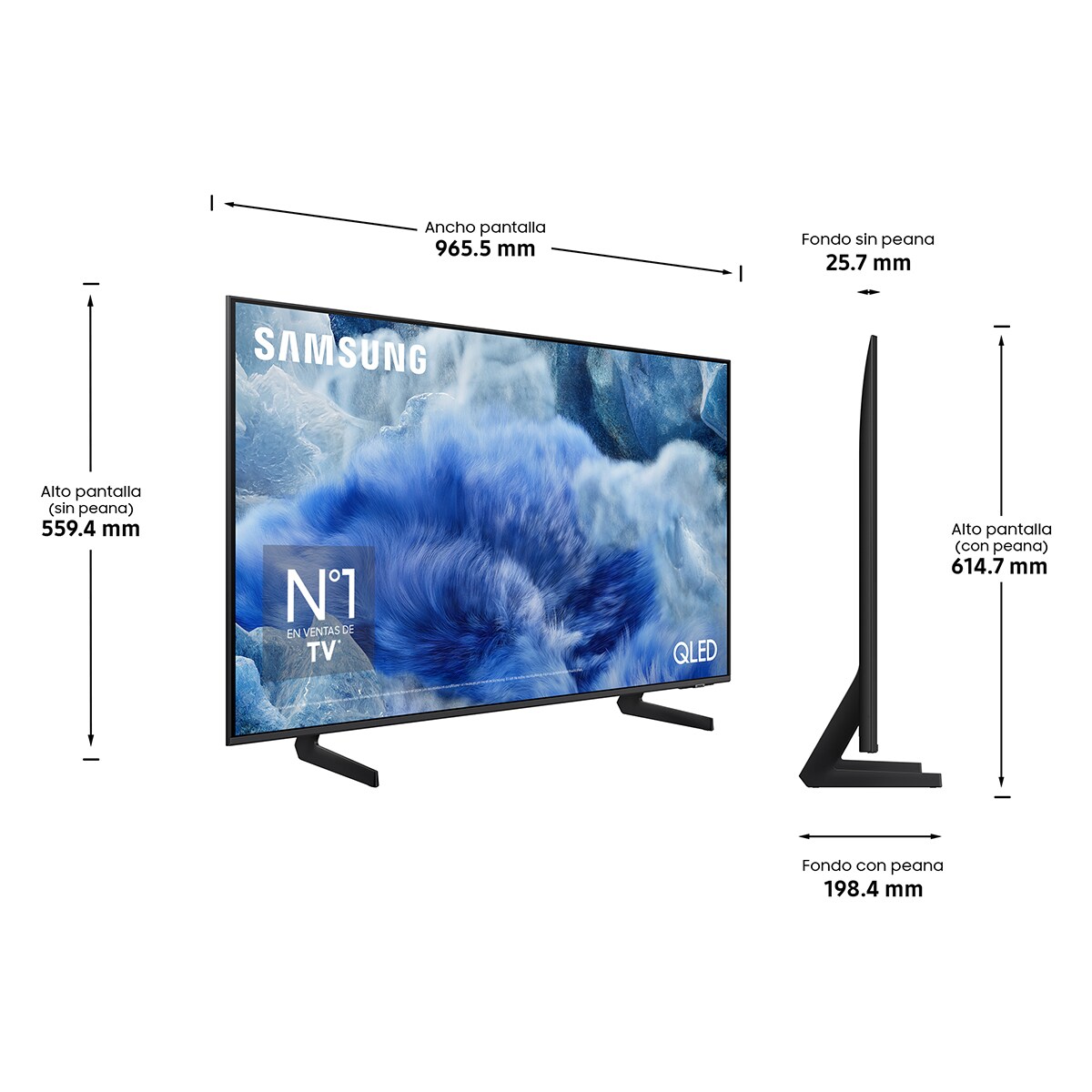 TV QLED 108cm (43") Samsung TQ43Q8FAAUXXC 4K Vision AI Quantum dot Smart TV (Reacondicionado Grado A) Gris-2