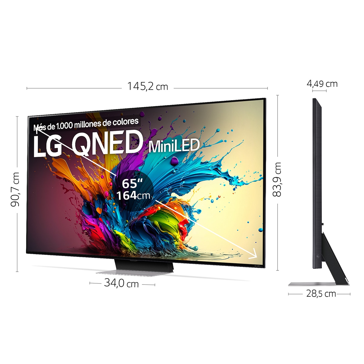 TV QNED MiniLED 164cm (65") LG 65QNED91T6A 4K con Smart TV WebOS24 (Reacondicionado Grado A) Negro-2