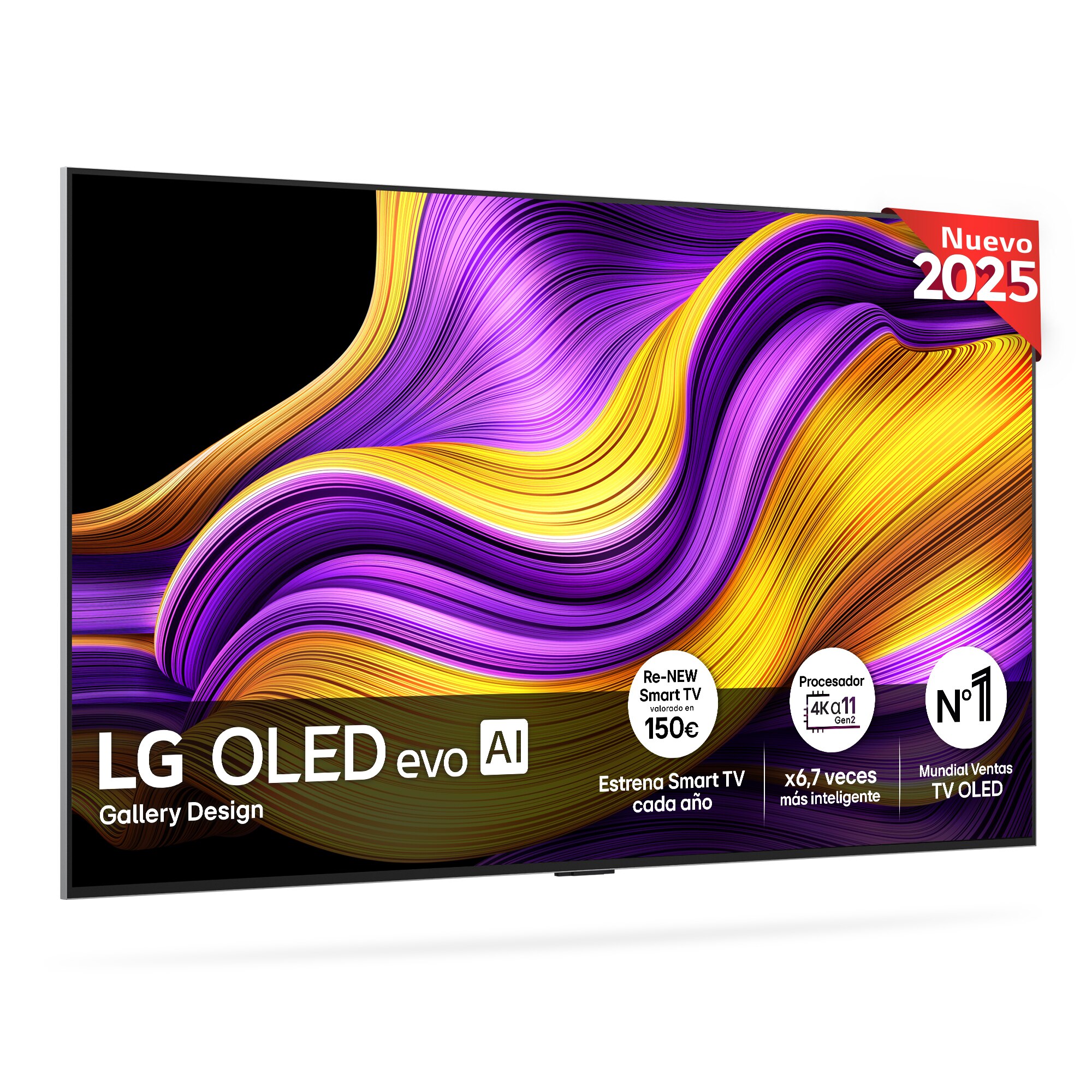 TV OLED evo AI G5 164cm (65") LG OLED65G55LW, Smart TV 4K, soporte pared incluido (Reacondicionado A estrenar) - Negro Negro-2