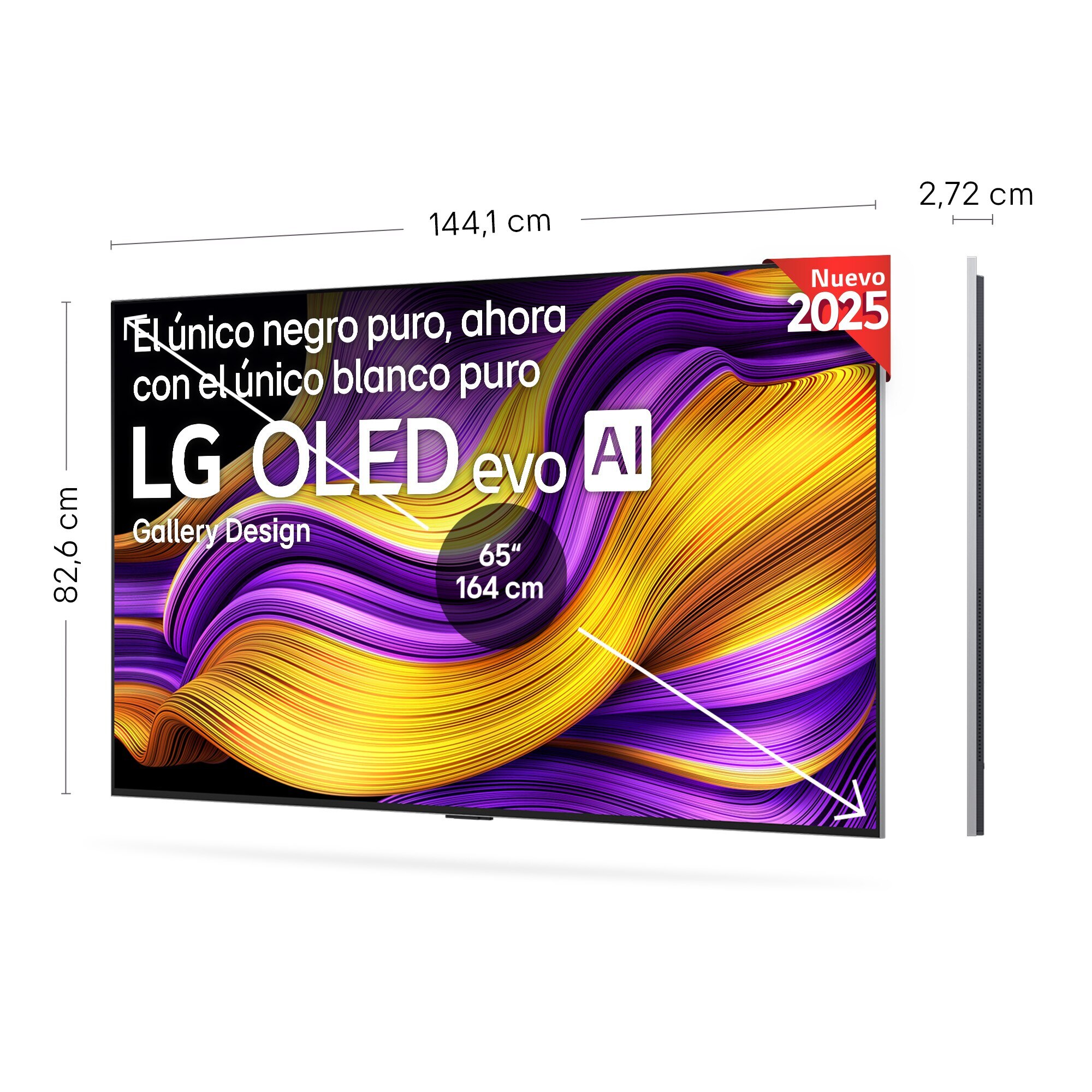 TV OLED evo AI G5 164cm (65") LG OLED65G55LW, Smart TV 4K, soporte pared incluido (Reacondicionado A estrenar) - Negro Negro-3