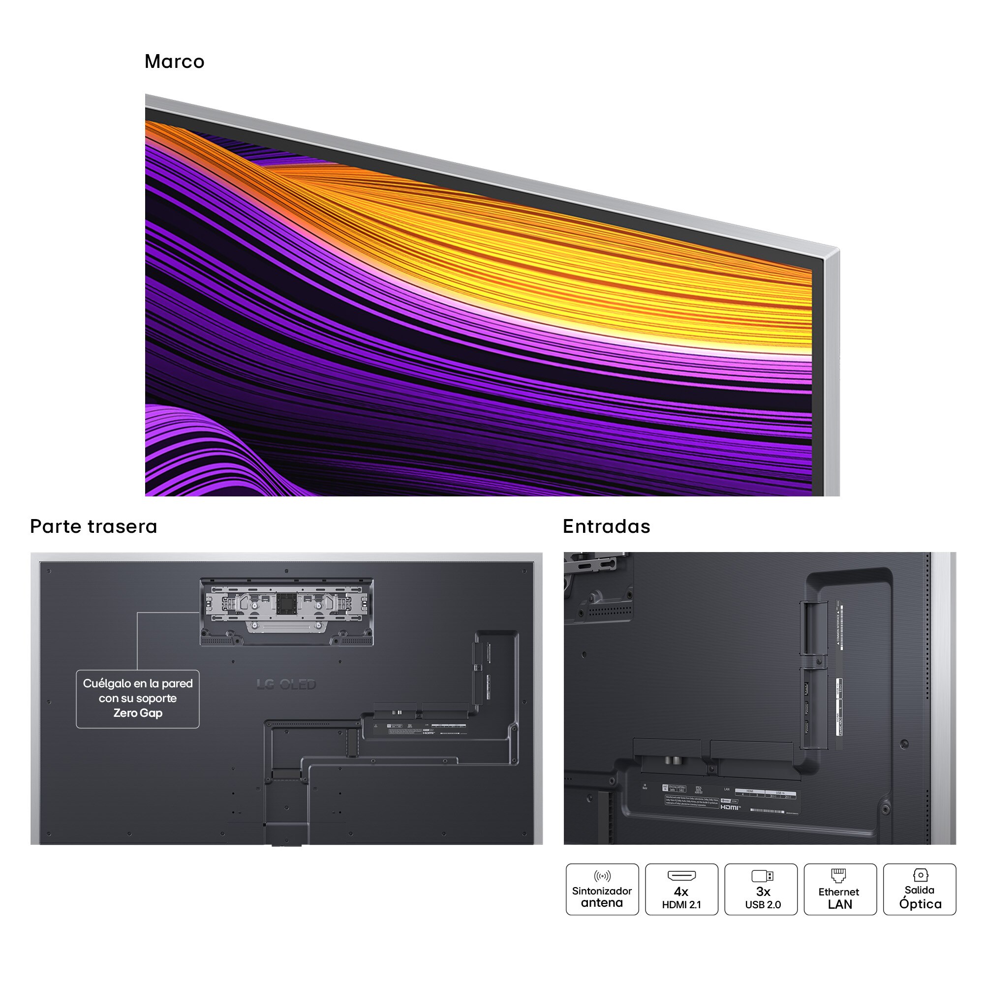 TV OLED evo AI G5 164cm (65") LG OLED65G55LW, Smart TV 4K, soporte pared incluido (Reacondicionado A estrenar) - Negro Negro-14