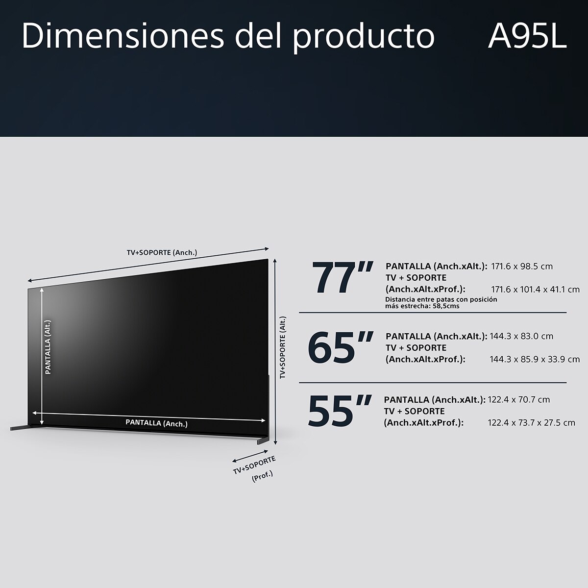 TV 55" Sony BRAVIA XR-55A95L OLED, 4K HDR, XR TRILUMINOS MAX, Google TV, Smart TV, Perfecto para PS5 (Reacondicionado Grado D) - Negro Negro-10