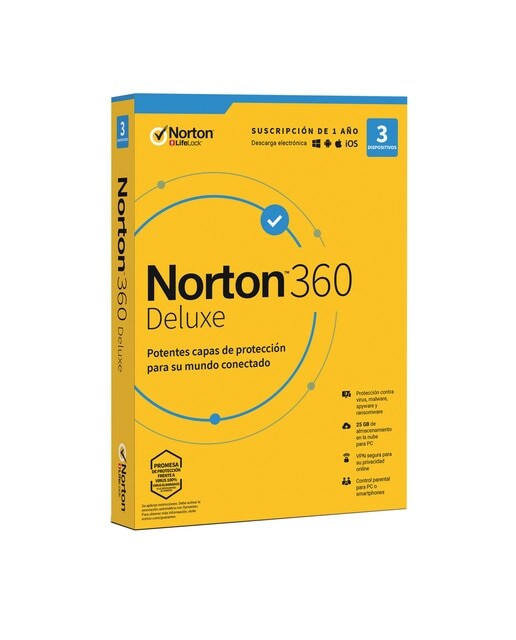 Norton 360 Deluxe 3 dispositivos / 1 año de suscripción