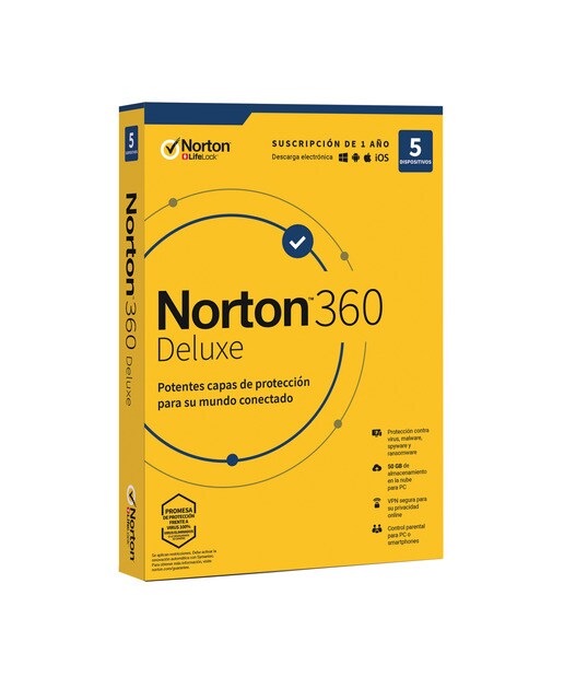 Imagen 0 de Norton 360 Deluxe 5 dispositivos / 1 año de suscripción
