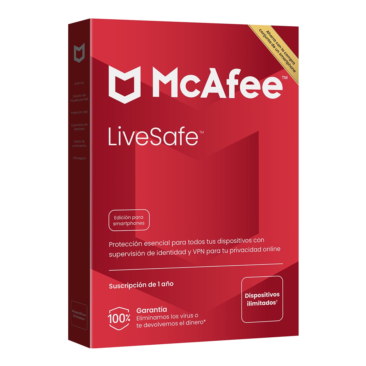 Imagen 0 de McAfee LiveSafe Dispositivos ilimitados / 1 año suscripción