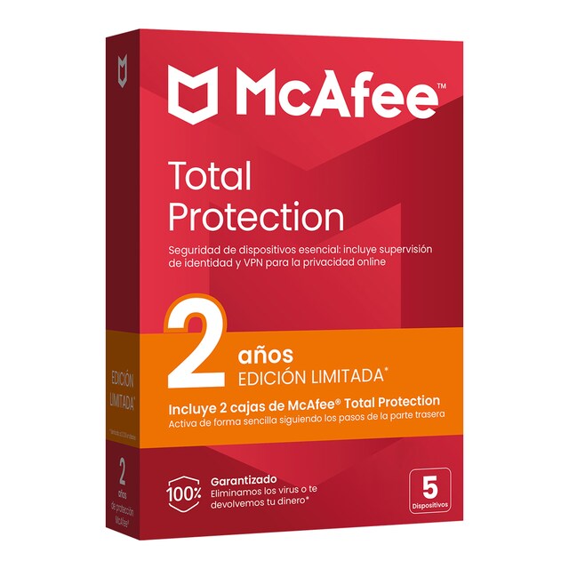 Imagen 0 de Pack de dos McAfee Total Protection, Antivirus y seguridad en Internet Multidispositivo (Windows/Mac/Android/iOS), Suscripción de 1 año