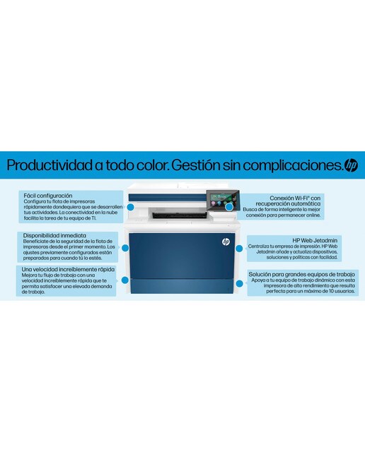 Impresora Multifunción HP color LaserJet Pro 4302dw Wi-Fi Blanco / Azul-6