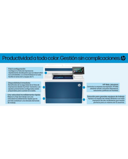 Impresora Multifunción HP color LaserJet Pro 4302fdn, Fax Blanco / Azul-5