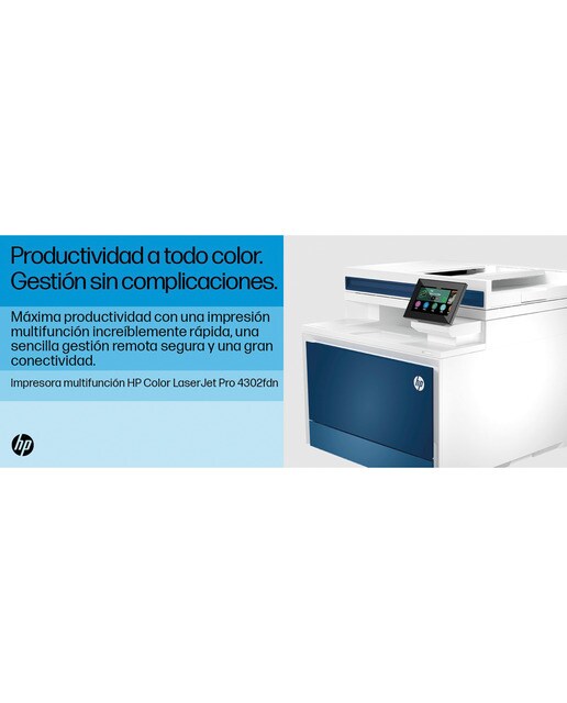 Impresora Multifunción HP color LaserJet Pro 4302fdn, Fax Blanco / Azul-6
