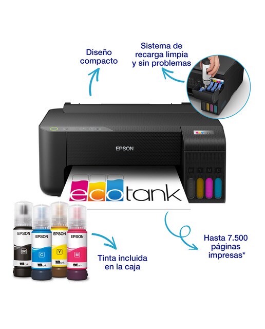 Impresora rellenable tinta Epson EcoTank ET-1810 Wi-Fi Negro-3