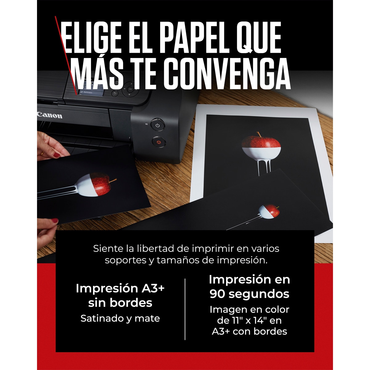 Impresora fotográfica Canon PIXMA PRO-200S, Compatible con A3+, Wi-Fi y Ethernet Negro-4